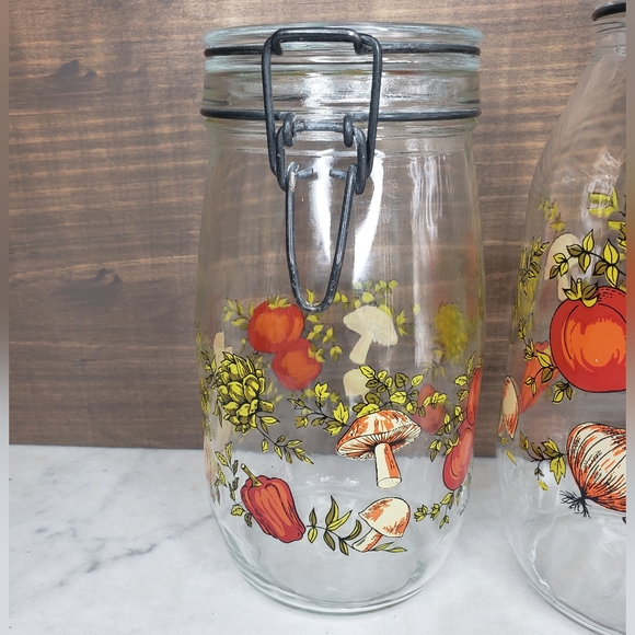 Vintage spice of life MCM glass canister set 2L and 1.5L latch top 🍄 - Picture 5 of 15
